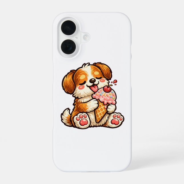 Lecker Eis Hund iPhone 16 Hülle (Rückseite)