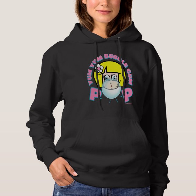 LECKER LECKER BUBBLE-GUM-MÄDCHEN BLÄST BLASE RETRO HOODIE (Vorderseite)