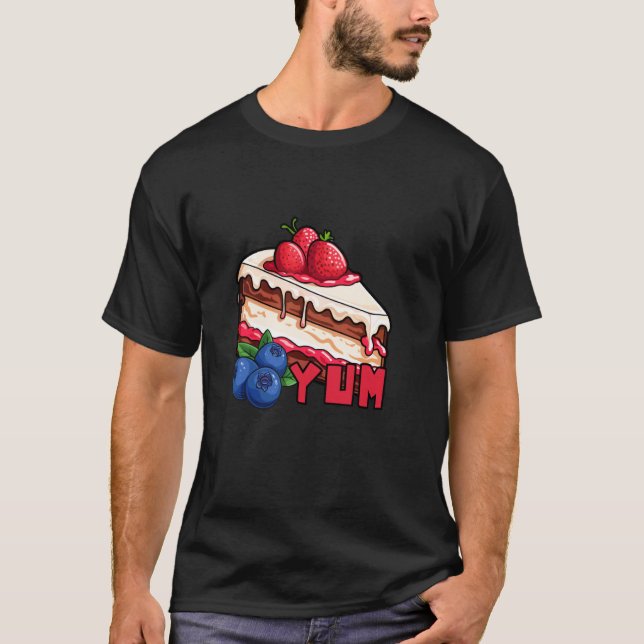 Lecker Lecker Erdbeer Blaubeer Kuchen T-Shirt (Vorderseite)