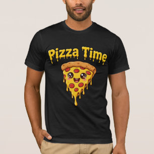 Lecker Pizza Zeit T-Shirt - Kawaii tropfender Käse