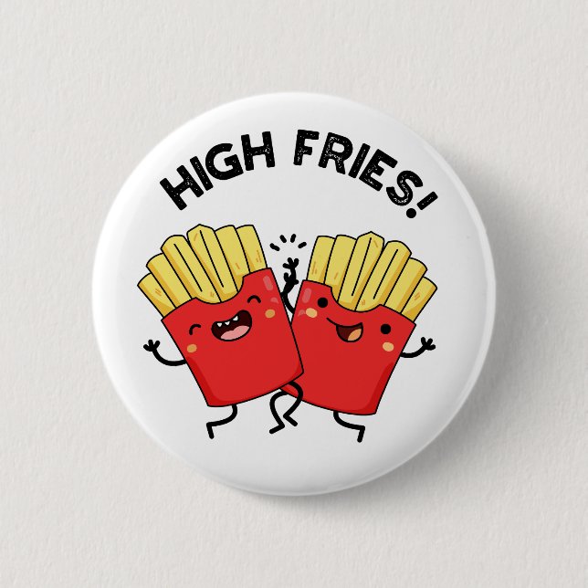 Lecker Pommes Lustiger Freund Pun  Button (Vorderseite)