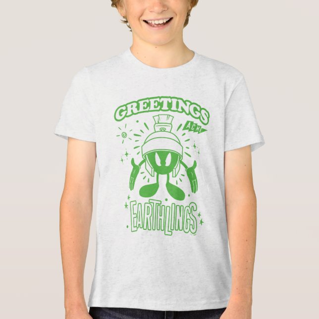Lecker Retro MARVIN THE MARTIAN™ Tri-Blend Shirt (Vorderseite)