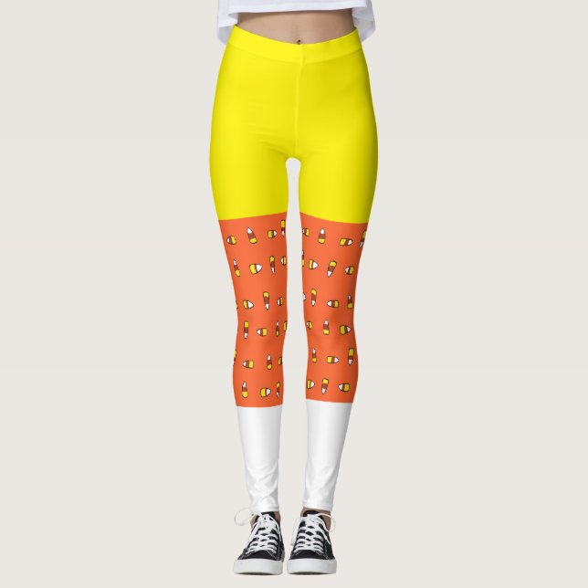 Lecker süß- Candy Corn tricolor Leggings (Vorderseite)