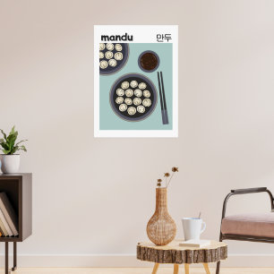 Leckere asiatische Neujahrsgerichte koreanische Du Poster