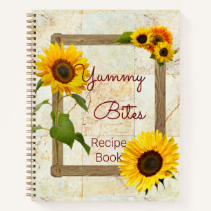 Leckere Bissen Sonnenblumen-Marmor-Rezeptbuch Notizbuch