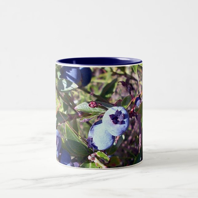Leckere Blaubeeren Zweifarbige Tasse (Mittel)