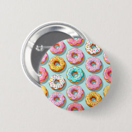 Leckere Cremedonuts blau Button