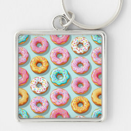 Leckere Cremedonuts blau Schlüsselanhänger