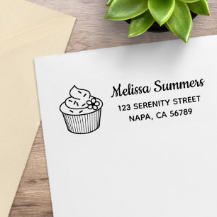 Leckere Cupcake mit Frosting Adresse Gummistempel