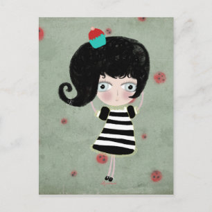 Leckere Cupcake-Puppe gruselige Puppe Feldpostkart Postkarte