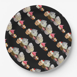 LECKERE CUPCAKES WÜSTEN GESCHÄFT, Rosa,Fuchsienwei Pappteller