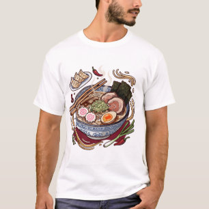 Leckere japanische Ramen und Gyoza-Dumplings. T-Shirt