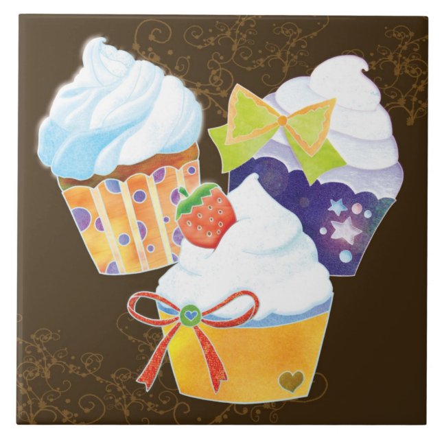 Leckere Kuchen-schokoladenbraune Küchen-Fliesen Fliese (Vorderseite)