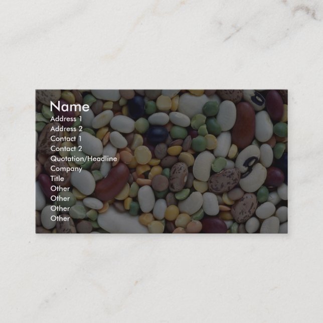 Leckere Mischbohnen Visitenkarte (Vorderseite)