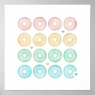 Leckere Pastell-Donuts Poster