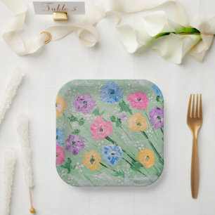 Leckere Pastelle, florale, 7" Teller aus Papier