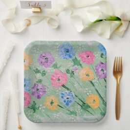 Leckere Pastelle, florale, 9" Teller aus Papier