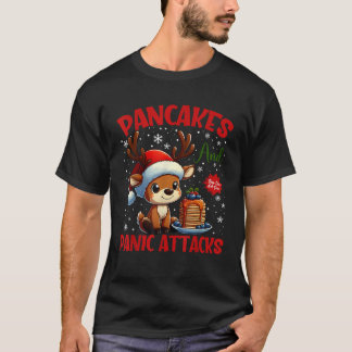 Leckere Pfannkuchen und Panikattacken Lustiger Ren T-Shirt