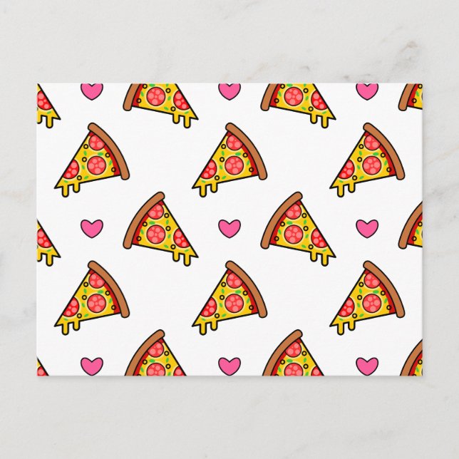 Leckere Pizza-Scheiben Muster Postkarte (Vorderseite)