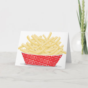 Leckere Pommes Frites Retro-Fast-Food Karte