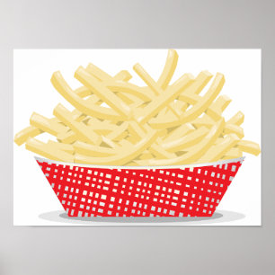 Leckere Pommes Frites Retro Fast Food  Poster
