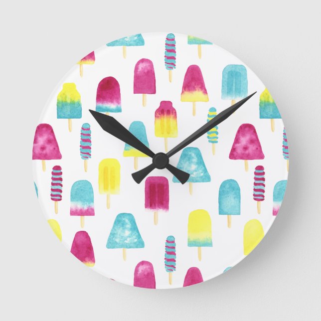 Leckere Popsicles Runde Wanduhr (Vorderseite)