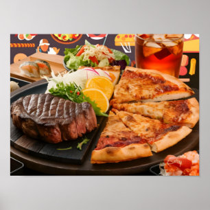 Leckere Speisen und Getränke Poster