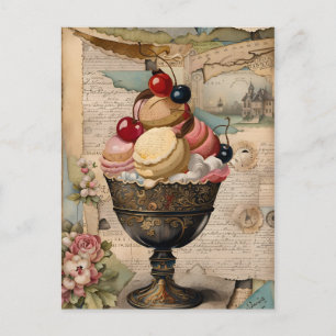 Leckere Süßigkeiten Vintage-Collage Postkarte