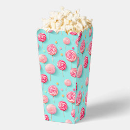 Leckere und bunte blaue und rosa Lutscher Geschenkschachtel