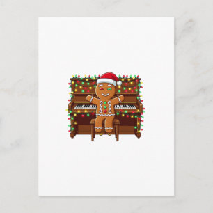 Leckere Weihnachtsmann Klavier Spieler Lustiger Ur Postkarte