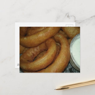 leckere Zwiebelringe Postkarte