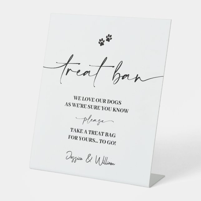 Leckerei Bar Sign | Hunde Leckerei Gastgeschenke H Sockelschild (Vorderseite)