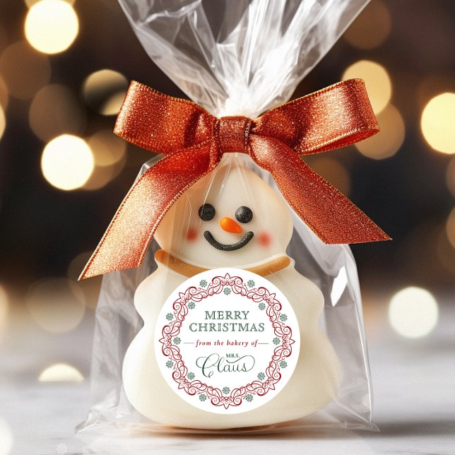 Leckerei Claus’ Bäckerei Weihnachtsfeiertag Runder Aufkleber (Von Creator hochgeladen)