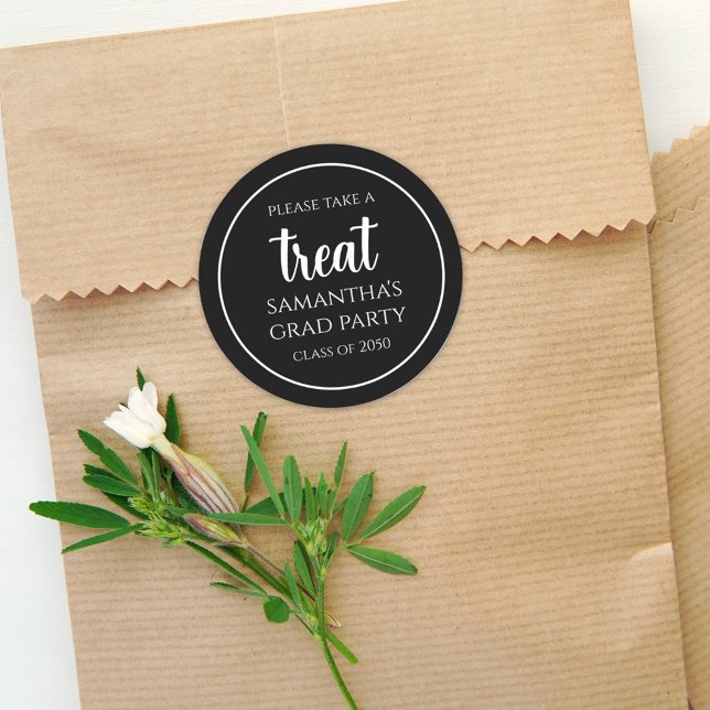 Leckerei der Graduierungspartei Gutes Personalisie Runder Aufkleber (Von Creator hochgeladen)