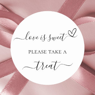 Leckerei der schwarzen Gastgeschenk Hochzeit Runder Aufkleber