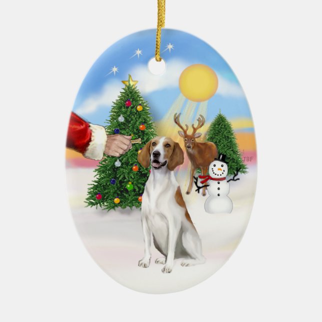 Leckerei für einen amerikanischen Foxhound Keramik Ornament (Vorne)