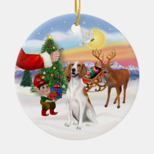 Leckerei für einen Amerikanischen Fuchsjagdhund Keramikornament