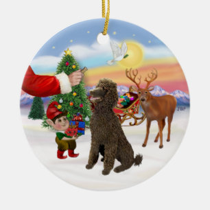 Leckerei für einen Chocolate Standard Poodle Keramik Ornament