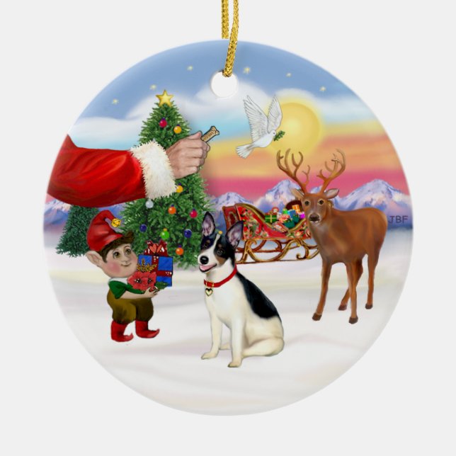 Leckerei für einen Rat Terrier Keramikornament (Vorne)