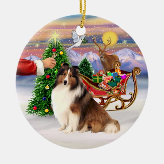 Leckerei für einen Shetland Sheepdog (#7) Keramikornament (Vorne)