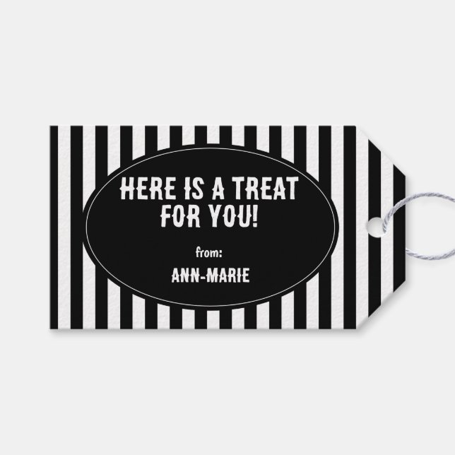 Leckerei für euch Halloween Geschenkanhänger (Vorderseite (Horizontal))