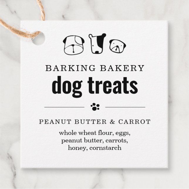 Leckerei für hausgemachte Dog Bakery Geschenkanhänger (Vorderseite)