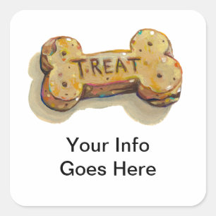 Leckerei für Hundefreunde, die Spaß haben, Kunst-S Quadratischer Aufkleber