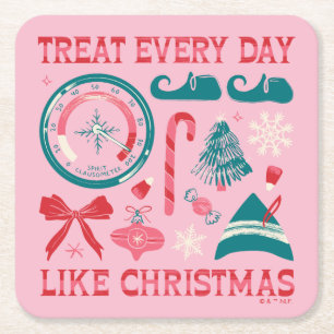 Leckerei jeden Tag wie Weihnachten Rechteckiger Pappuntersetzer