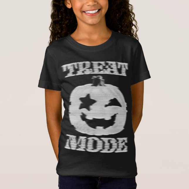 Leckerei Mode Glitchy Pumpkin Kids T-Shirt (Vorderseite)