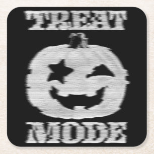 Leckerei Mode Glitchy Pumpkin Rechteckiger Pappuntersetzer