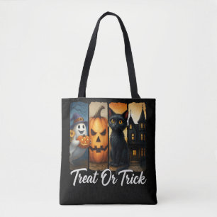 "Leckerei oder Trick" Halloween-Pinselstrichkatze