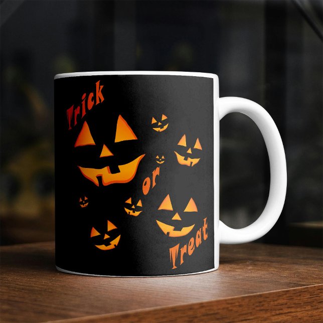 Leckerei oder Trick und Jack-O-Lantern Augen und L Kaffeetasse (Von Creator hochgeladen)