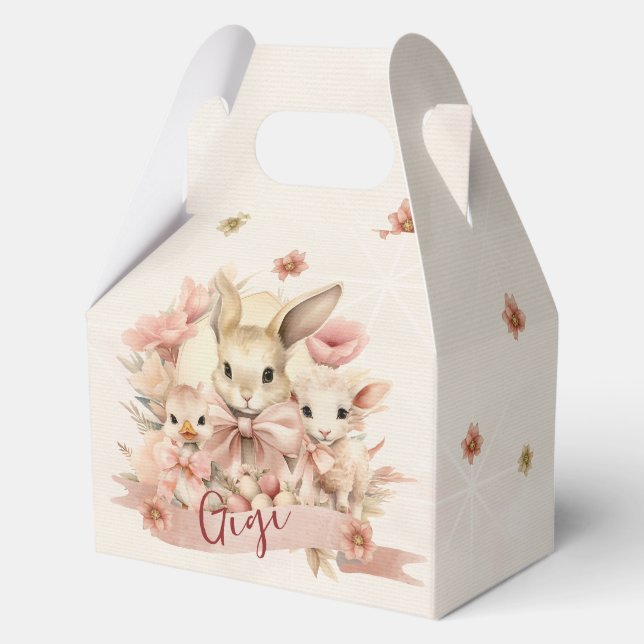 Leckerei "personalisiert Bunny, Chick & Lamb" Geschenkschachtel (Vorderseite)
