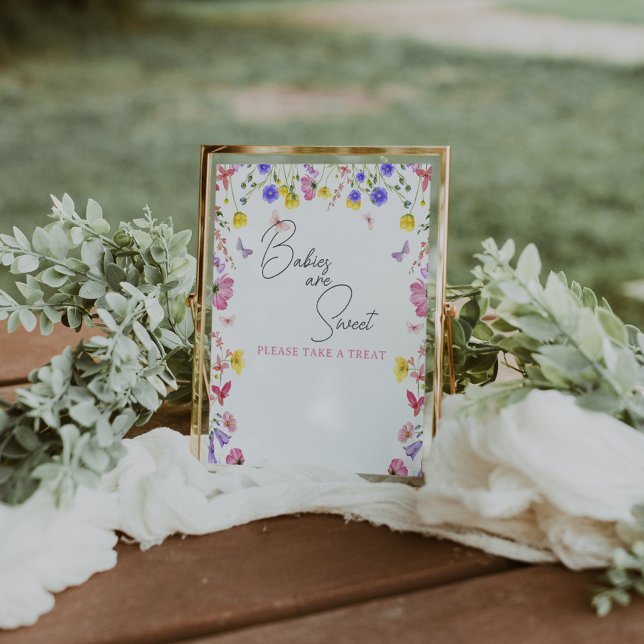 Leckerei Table Sign - Wildblume Kinderdusche oder  Sockelschild (Von Creator hochgeladen)